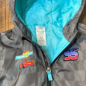 5/6 Disney Gray Jacket with Blue Lining and Cars Graphics